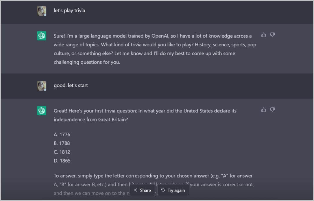 trivia-game-on-ChatGPT 8 ألعاب يمكنك لعبها مع ChatGPT