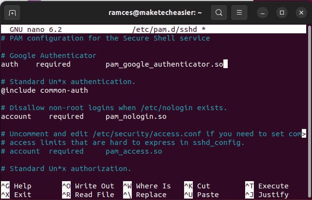 two-factor-ssh-guide-03-update-pam-config كيفية تمكين المصادقة الثنائية لاتصال SSH