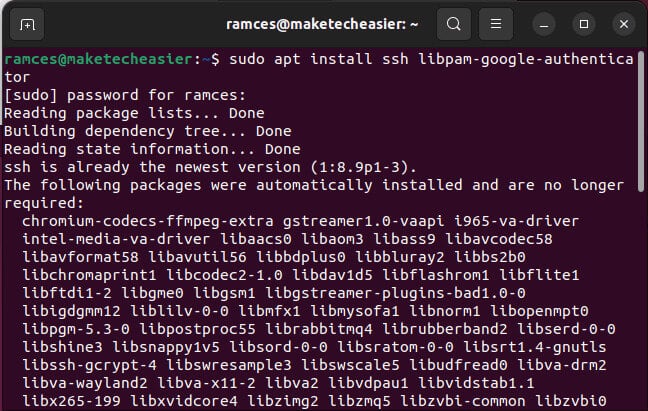 two-factor-ssh-guide-06-installing-programs كيفية تمكين المصادقة الثنائية لاتصال SSH