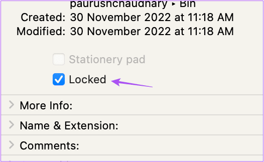 uncheck-locked-file-bin-mac أفضل 7 إصلاحات لعدم قدرة على تفريغ سلة المهملات على Mac