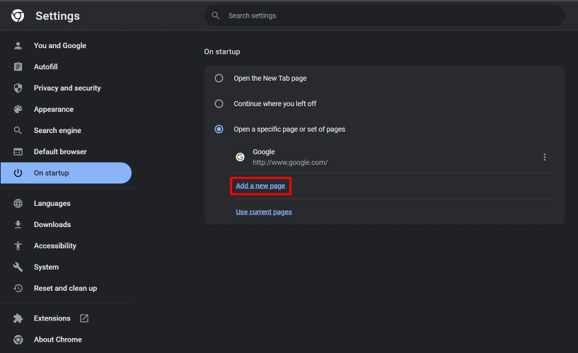 under-it-click-on-add-a-new-page- كيفية استعادة صفحة MSN الرئيسية