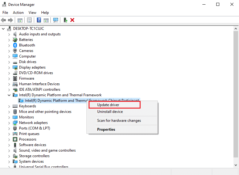 update-device-drivers-on-windows-10 كيفية إصلاح استهلاك خدمة system interrupts لوحدة معالجة مركزية CPU بنسبة 100% في Windows 10