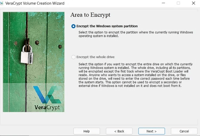 veracrypt-system-patition-windows.jpg لماذا لا يعمل التشفير على Windows 11 Home ، وكيفية إصلاحه