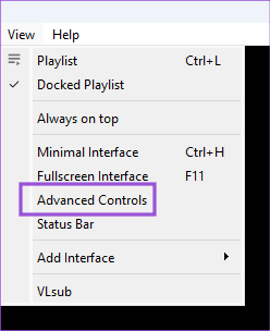 view-advanced-controls-vlc أفضل 4 طرق لتسجيل الشاشة بدون Xbox Game Bar على Windows 11
