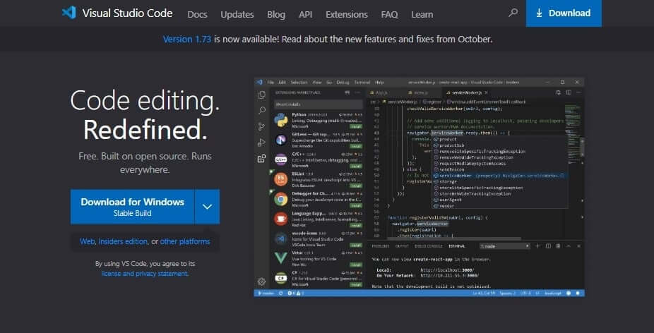 visual-studio-code أفضل 30 Code Editor "محرر كود" لـ Windows
