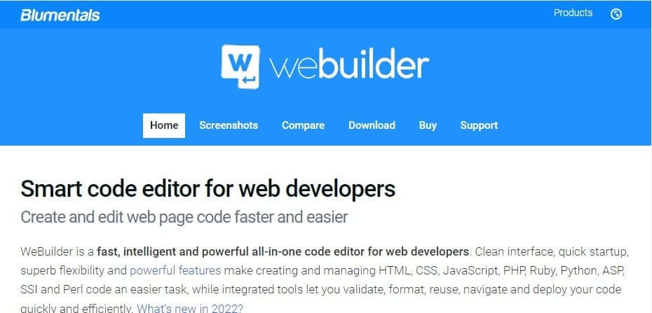 webuilder أفضل 30 Code Editor "محرر كود" لـ Windows