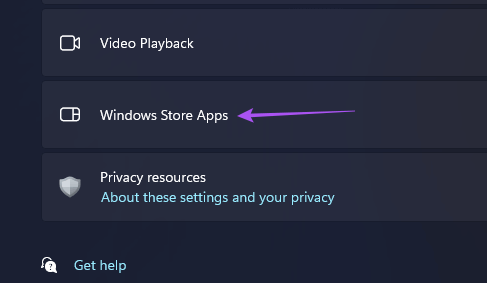 windows-store-apps-windows-11-troubleshooter أفضل 5 إصلاحات لعدم عمل الميكروفون في WhatsApp على Windows 11