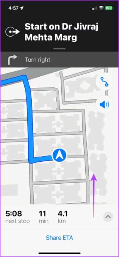 Add-a-Stop-on-Apple-Maps-During-Ongoing-Navigation-2-475x1024-1 كيفية إضافة محطات متعددة في Apple Maps على iPhone و iPad و Mac