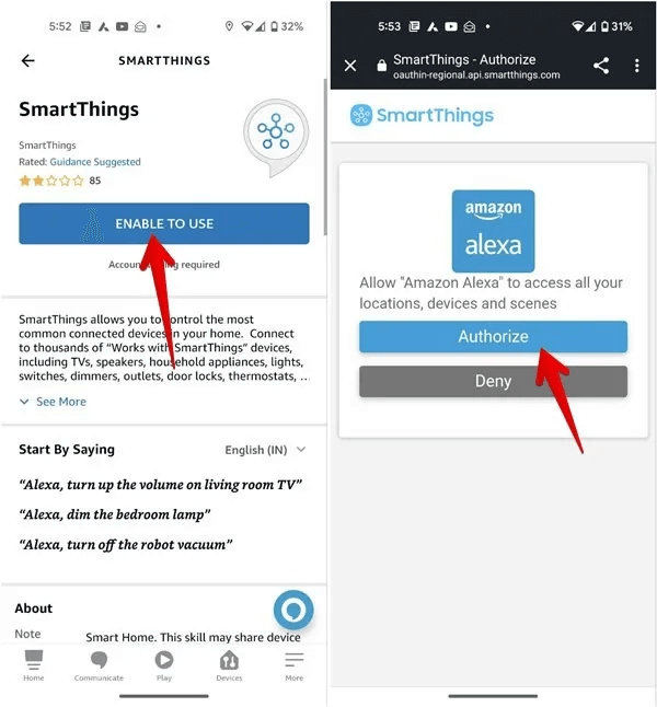 Alexa-App-Smart-Home-Skills-SmartThings-Authorize.jpg كيفية استخدام Alexa مع Samsung TV