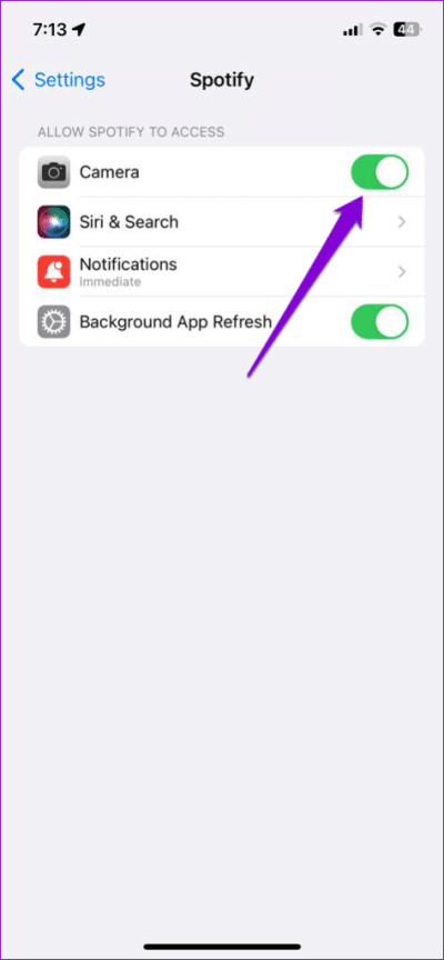Allow-Spotify-to-Use-Camera-on-iPhone-474x1024-1-e1673128367637 أفضل 8 طرق لإصلاح عدم عمل بحث Spotify على Android و iPhone