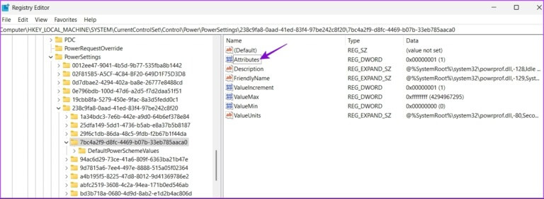 Attributes-value-768x281-1 أفضل 7 إصلاحات لذهاب الكمبيوتر إلى النوم بشكل عشوائي على Windows 11