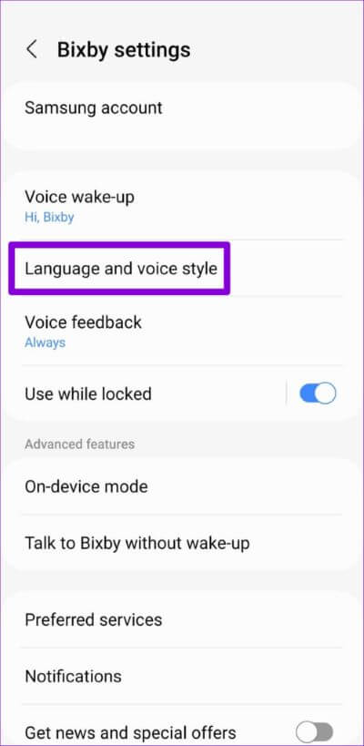 Bixby Language Settings 500x1024 1 - أفضل 7 طرق لإصلاح عدم عمل Bixby على هواتف Samsung Galaxy
