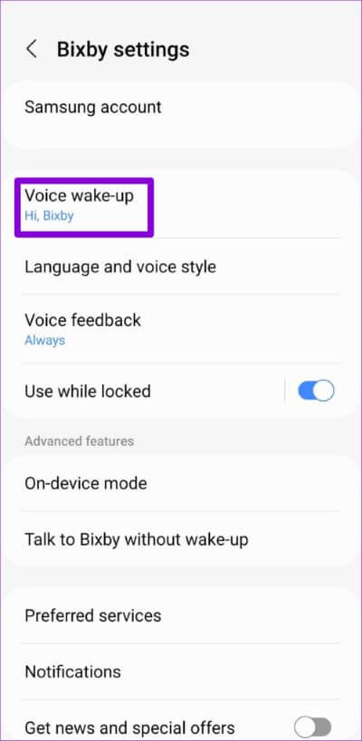 Bixby Voice Wake Up Settings 500x1024 1 - أفضل 7 طرق لإصلاح عدم عمل Bixby على هواتف Samsung Galaxy