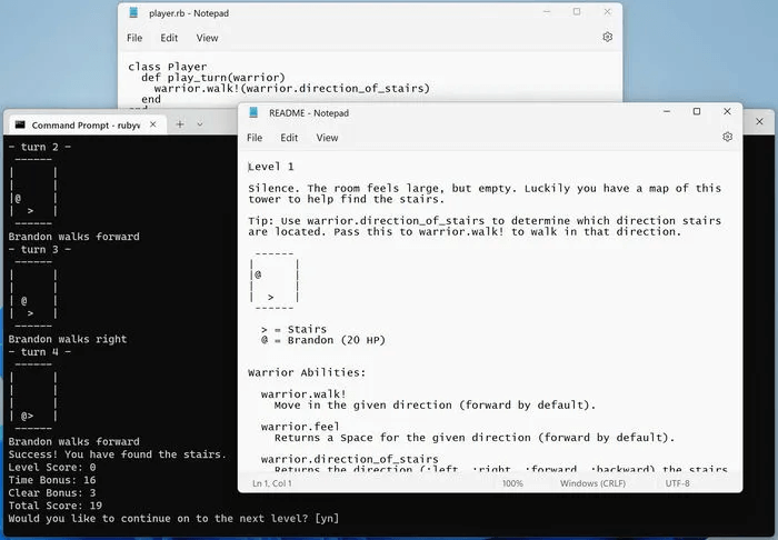 Coding-Games-Ruby-Warrior.jpg 7 ألعاب برمجة لمساعدتك على بناء شرائح البرمجة الخاصة بك