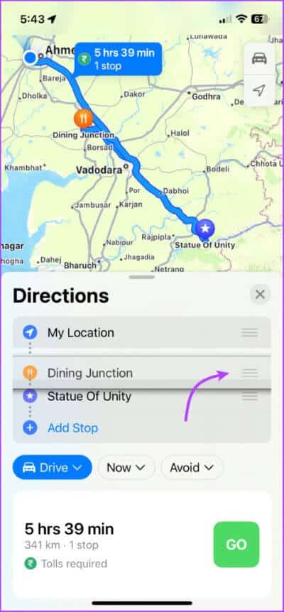 Create-Multiple-Stops-in-Apple-Maps-in-iOS-16-and-iPadOS-16-6-475x1024-1 كيفية إضافة محطات متعددة في Apple Maps على iPhone و iPad و Mac