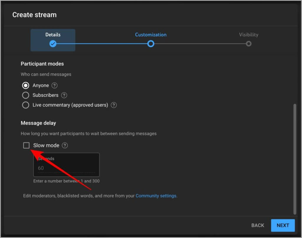 Create-Stream-Message-Delay-Settings-YouTube-Studio-Web-1024x807-1 كيفية تمكين الوضع البطيء على الدردشة المباشرة على YouTube