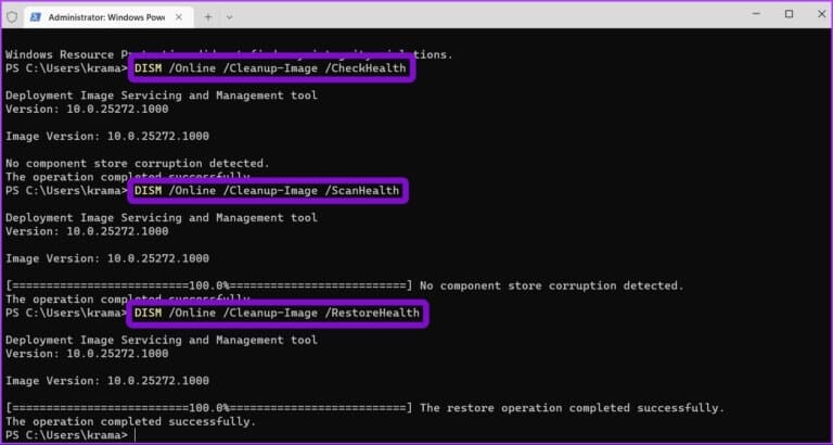 DISM-Commands-768x410-1 كيفية إصلاح عدم تثبيت الميزات الاختيارية على Windows 11