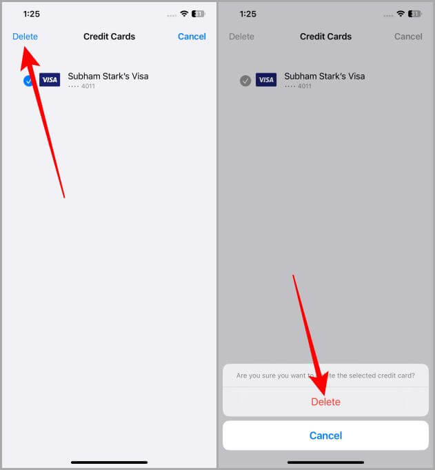Delete-Saved-Credit-Card-in-Safari-on-iOS كيفية إضافة وإزالة وتحديث بطاقات الائتمان في Safari على iPhone
