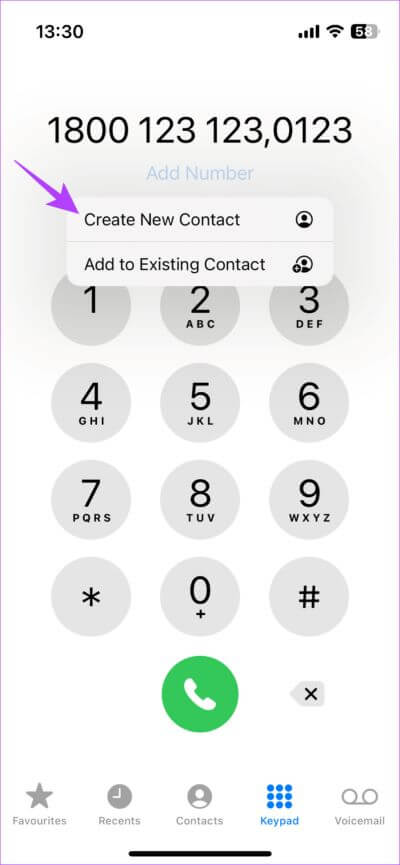 Dial-extension-iPhone-5-710x1536-1 كيفية طلب الرقم الداخلي على هواتف iPhone وAndroid