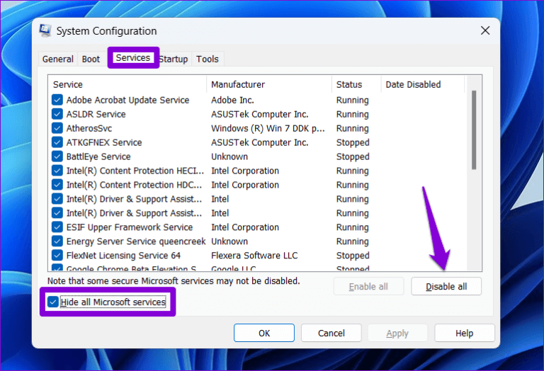 Disable-Third-Party-Services-on-Windows-9-768x524-1 أفضل 6 طرق لإصلاح خطأ لا يمكن تشغيل هذا التطبيق على جهاز الكمبيوتر Windows 11