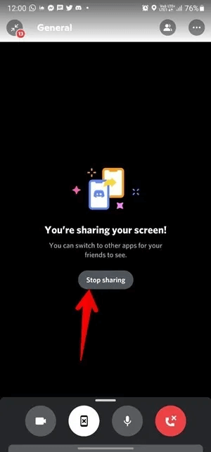 Discord-Screen-Share-Mobile-Stop.jpg كيفية مشاركة الشاشة على Discord على الهاتف المحمول والكمبيوتر الشخصي