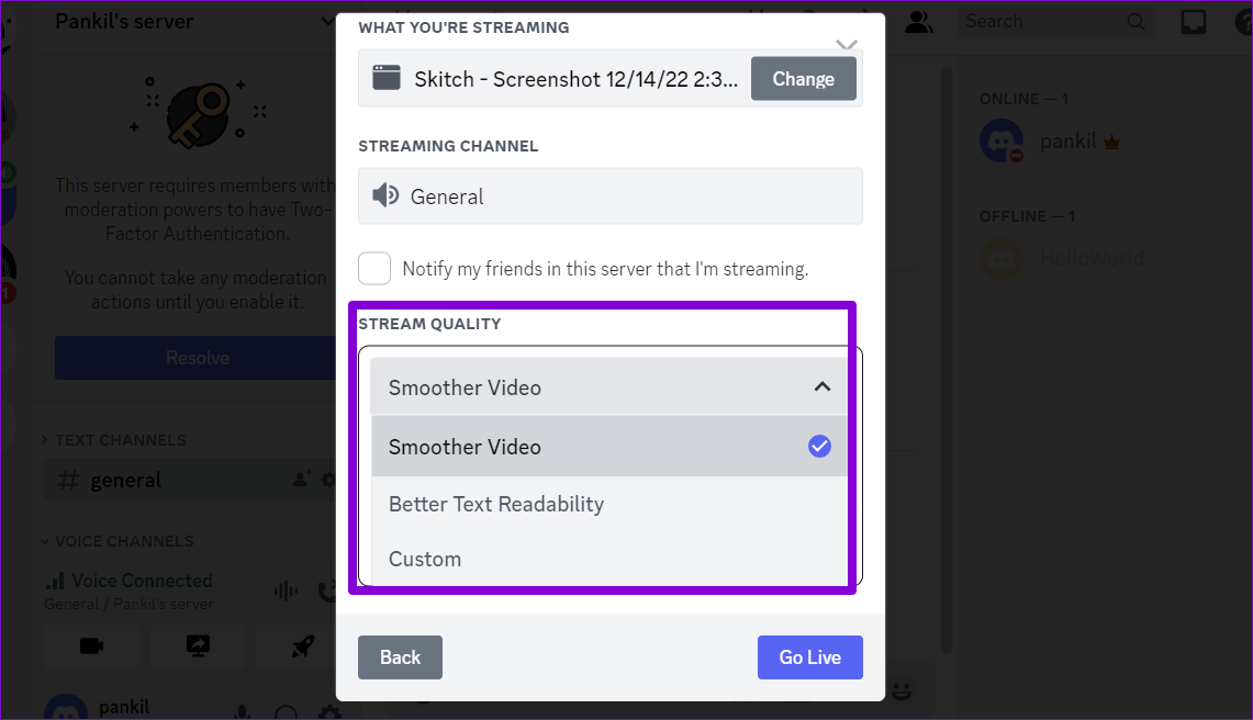 Discord-Stream-Quality كيفية مشاركة الشاشة في Discord على سطح المكتب والجوال