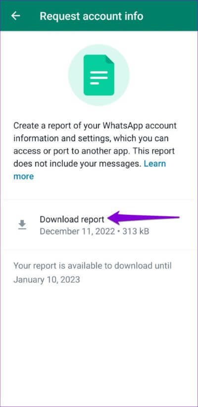 Download-WhatsApp-Account-Report-500x1024-1 كيفية طلب وتنزيل معلومات حساب WhatsApp الخاص بك