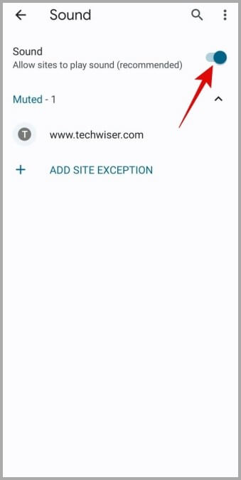 Enable-Sound-Permission-for-Websites-in-Chrome-for-Android أفضل 7 طرق لإصلاح عدم وجود صوت في Google Chrome لنظام Android