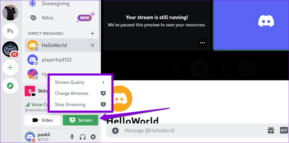 End-Discord-Stream كيفية مشاركة الشاشة في Discord على سطح المكتب والجوال