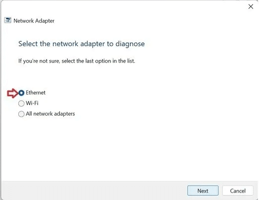 Ethernet-Connection-Not-Working-Ethernet-Select-Adpater.jpg اتصال Windows Ethernet لا يعمل؟ جرب هذه الإصلاحات