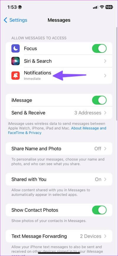 Fix-iPhone-Not-Receiving-Text-Notifications-3 أفضل 10 إصلاحات لعدم تلقى الإشعارات النصية على iPhone
