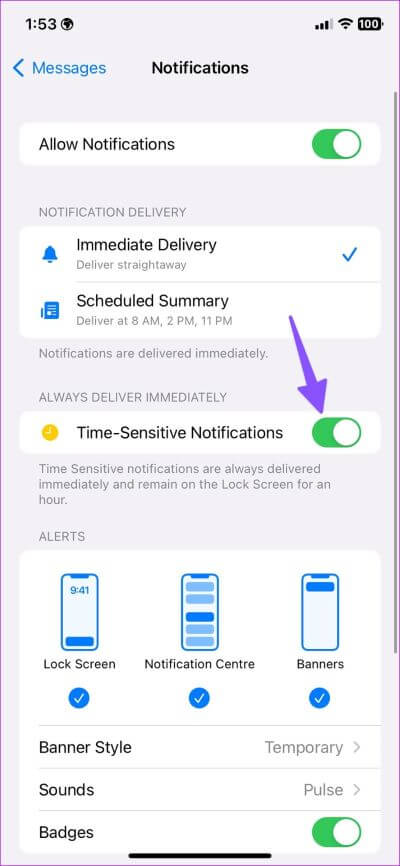 Fix-iPhone-Not-Receiving-Text-Notifications-4 أفضل 10 إصلاحات لعدم تلقى الإشعارات النصية على iPhone