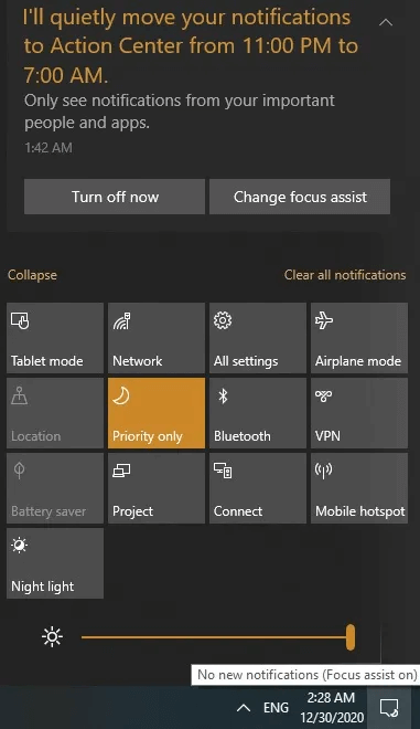 Focus-Assist-Action-Center.jpg كيفية استخدام Windows 10 Focus Assist للتحكم في الإشعارات