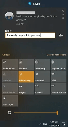 Focus-Assist-Notification.jpg كيفية استخدام Windows 10 Focus Assist للتحكم في الإشعارات