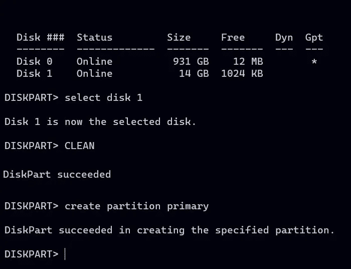 Format-USB-Windows-DiskPart-Partition-Succeeded.jpg كيفية تهيئة محرك أقراص USB في Windows