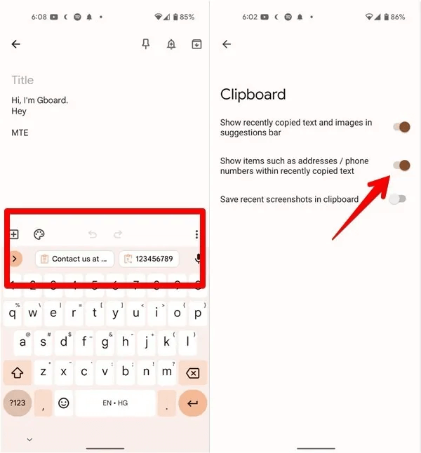 Gboard-Clipboard-Phone-Number.jpg كيفية استخدام Gboard: الدليل النهائي
