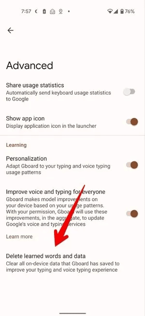 Gboard-Delete-Learned-Words.jpg كيفية استخدام Gboard: الدليل النهائي