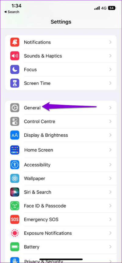 General-Settings-on-iPhone-11-474x1024-1 أفضل 8 طرق لإصلاح عدم اتصال YouTube بالإنترنت على Android و iPhone