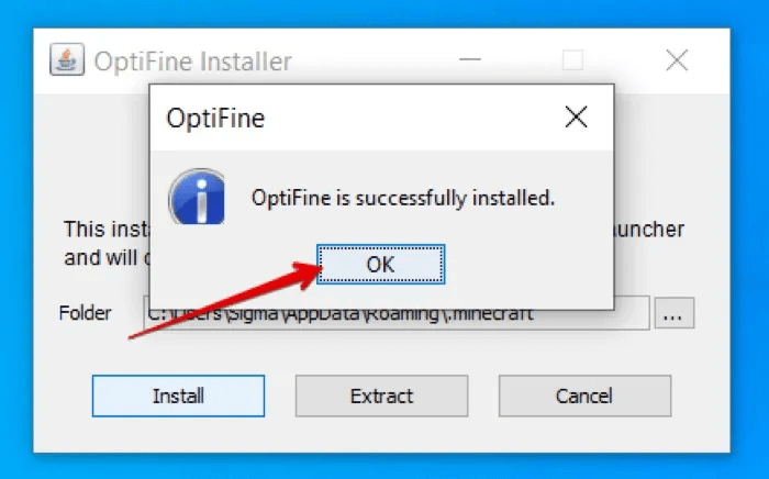 How-to-Download-and-Install-Optifine-for-Minecraft-optifine-successfully-installed.jpg كيفية تنزيل وتثبيت OptiFine لـ Minecraft