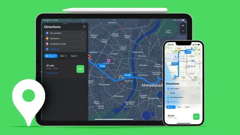 Comment ajouter plusieurs stations dans Apple Maps sur iPhone, iPad et Mac - ios Comment ajouter plusieurs arrêts dans Maps sur iOS 16 1024x576 1 - Comment ajouter plusieurs arrêts dans Apple Maps sur iPhone, iPad et Mac
