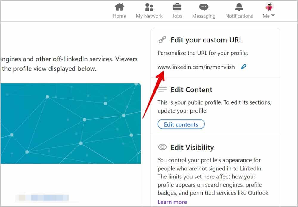 LinkedIn-PC-Profile-Edit-Link.-and-Send كيفية البحث عن رابط ملف تعريف LinkedIn ومشاركته على الهاتف المحمول والكمبيوتر الشخصي