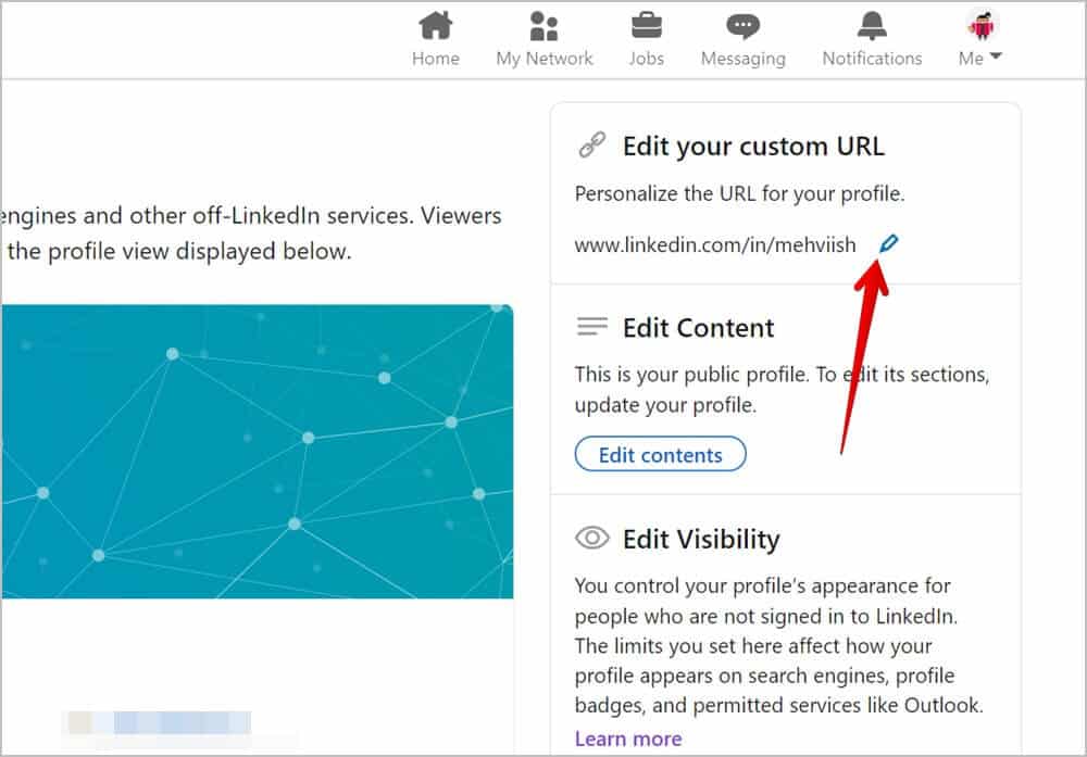 LinkedIn-PC-Profile-Edit-and-Customize كيفية البحث عن رابط ملف تعريف LinkedIn ومشاركته على الهاتف المحمول والكمبيوتر الشخصي