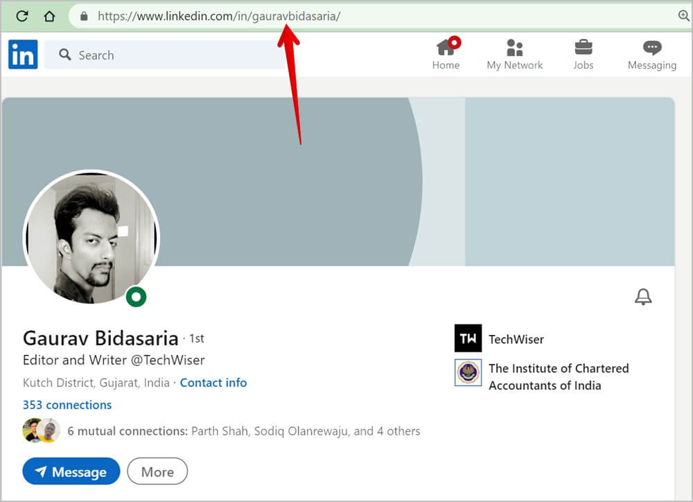 LinkedIn-PC-Someone-Else-Profile-Link-find كيفية البحث عن رابط ملف تعريف LinkedIn ومشاركته على الهاتف المحمول والكمبيوتر الشخصي