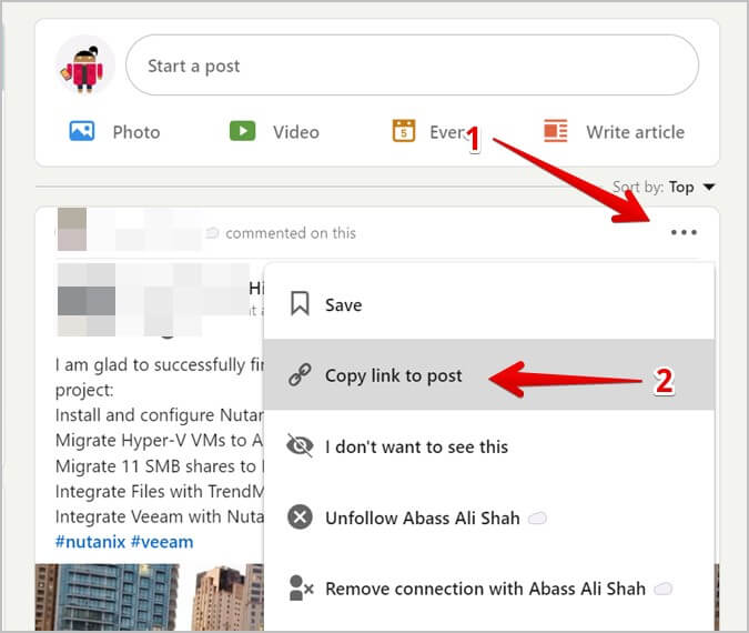 كيفية نسخ نص أو عنوان URL من منشور LinkedIn - %categories