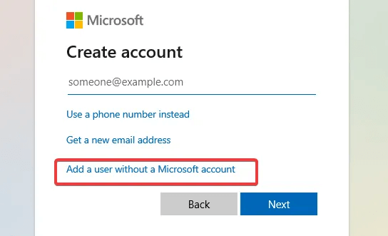 Login-Screen-Add-a-user-without-a-Microsoft-account.png 8 طرق لإصلاح شاشة تسجيل الدخول إلى Windows المفقودة