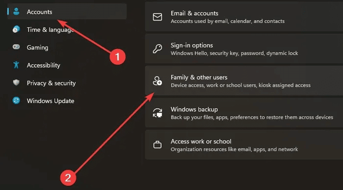 Login-Screen-accounts-and-family-and-other-users.jpg 8 طرق لإصلاح شاشة تسجيل الدخول إلى Windows المفقودة