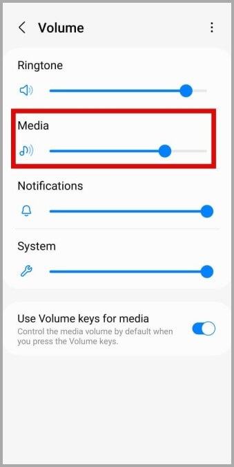 Media-Volume-Level-on-Android أفضل 7 طرق لإصلاح عدم وجود صوت في Google Chrome لنظام Android