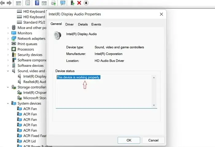 Microphone-not-working-Windows11-Device-Manager-Intel-Display-Working-Properly.jpg كيفية إصلاح مشكلة عدم عمل الميكروفون في Windows