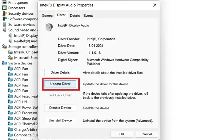 Microphone-not-working-Windows11-Device-Manager-Intel-Update-Driver.jpg كيفية إصلاح مشكلة عدم عمل الميكروفون في Windows