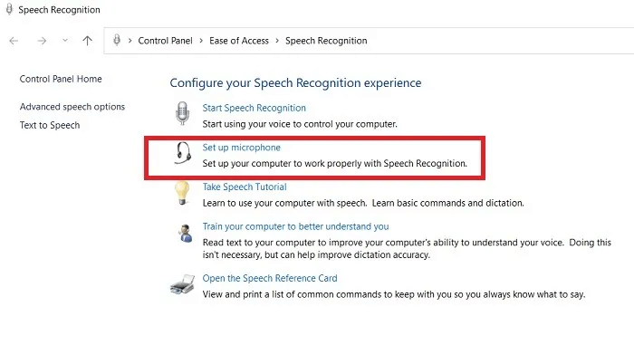 Microphone-not-working-Windows11-Speech-Recognition-Set-up-Microphone.jpg كيفية إصلاح مشكلة عدم عمل الميكروفون في Windows
